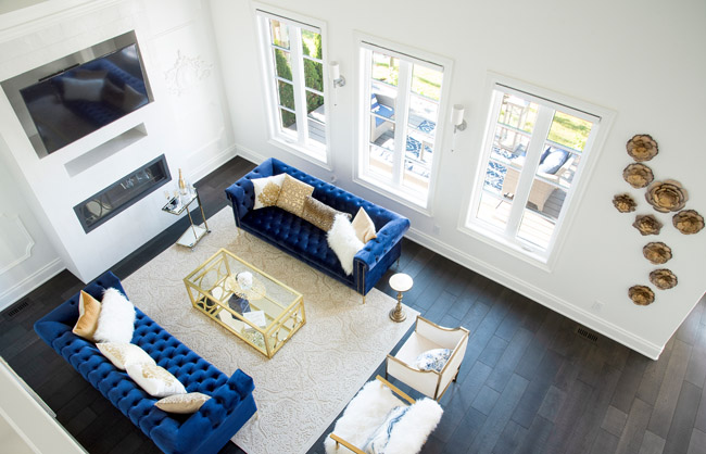 Arbour Vale blue sofa living room