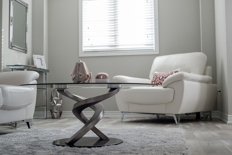 Living Room with White Chair