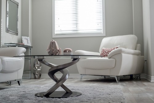 Living Room with White Chair